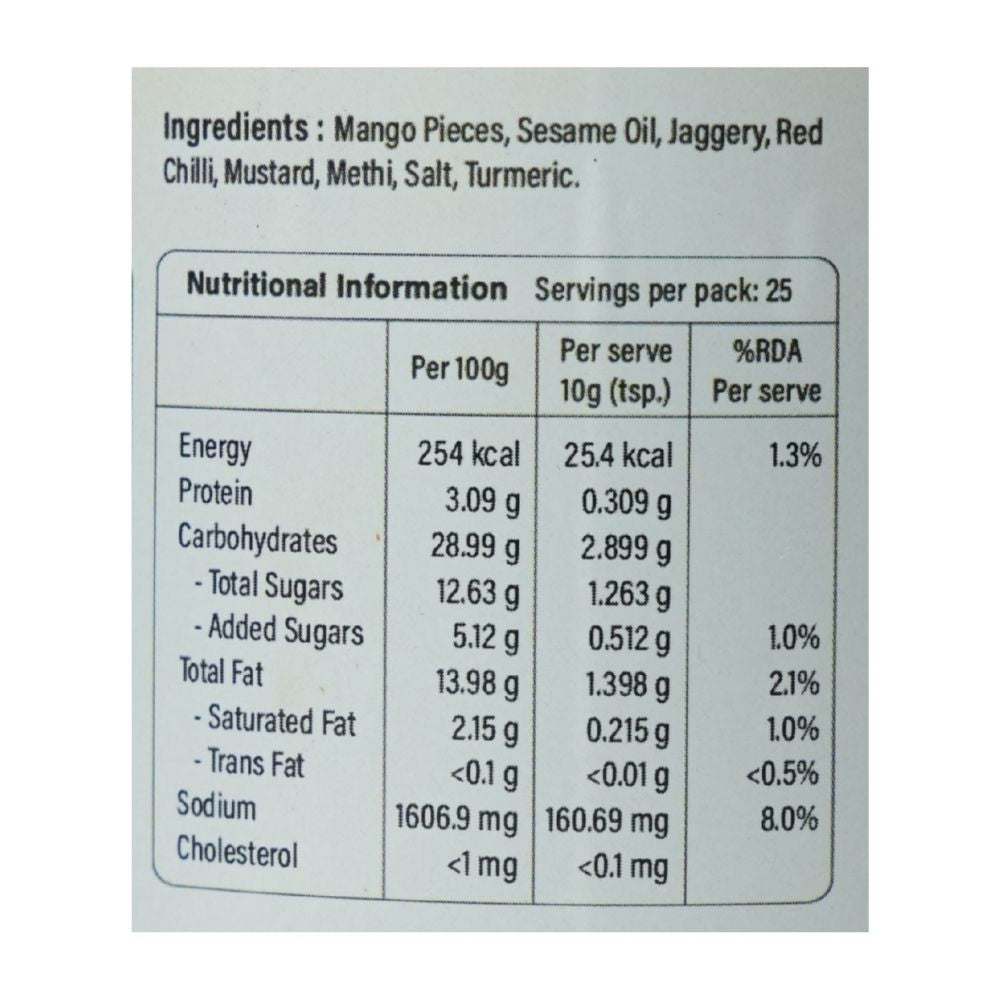 Bellam Avakaya (Mango Jaggery) Pickle — Refill Pack