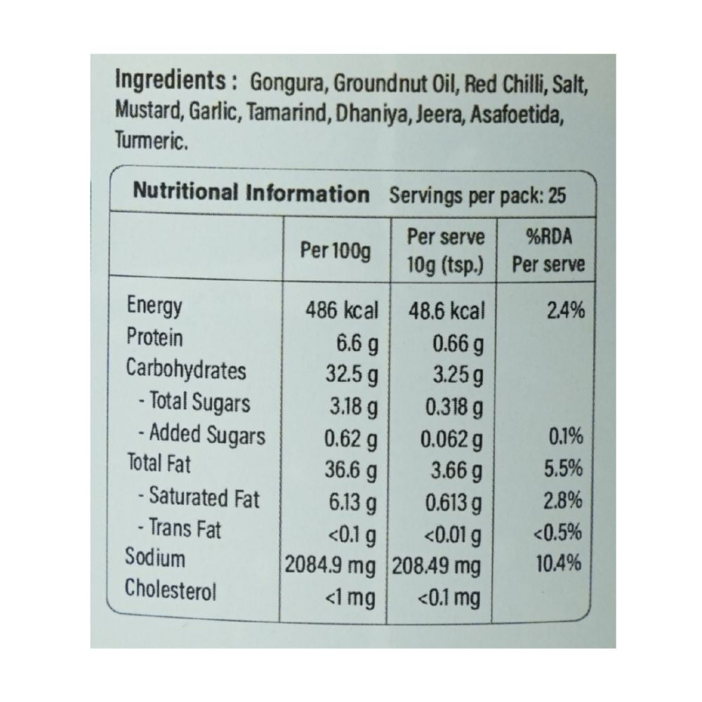 Gongura (Sorrel Leaves) Pickle — Refill Pack