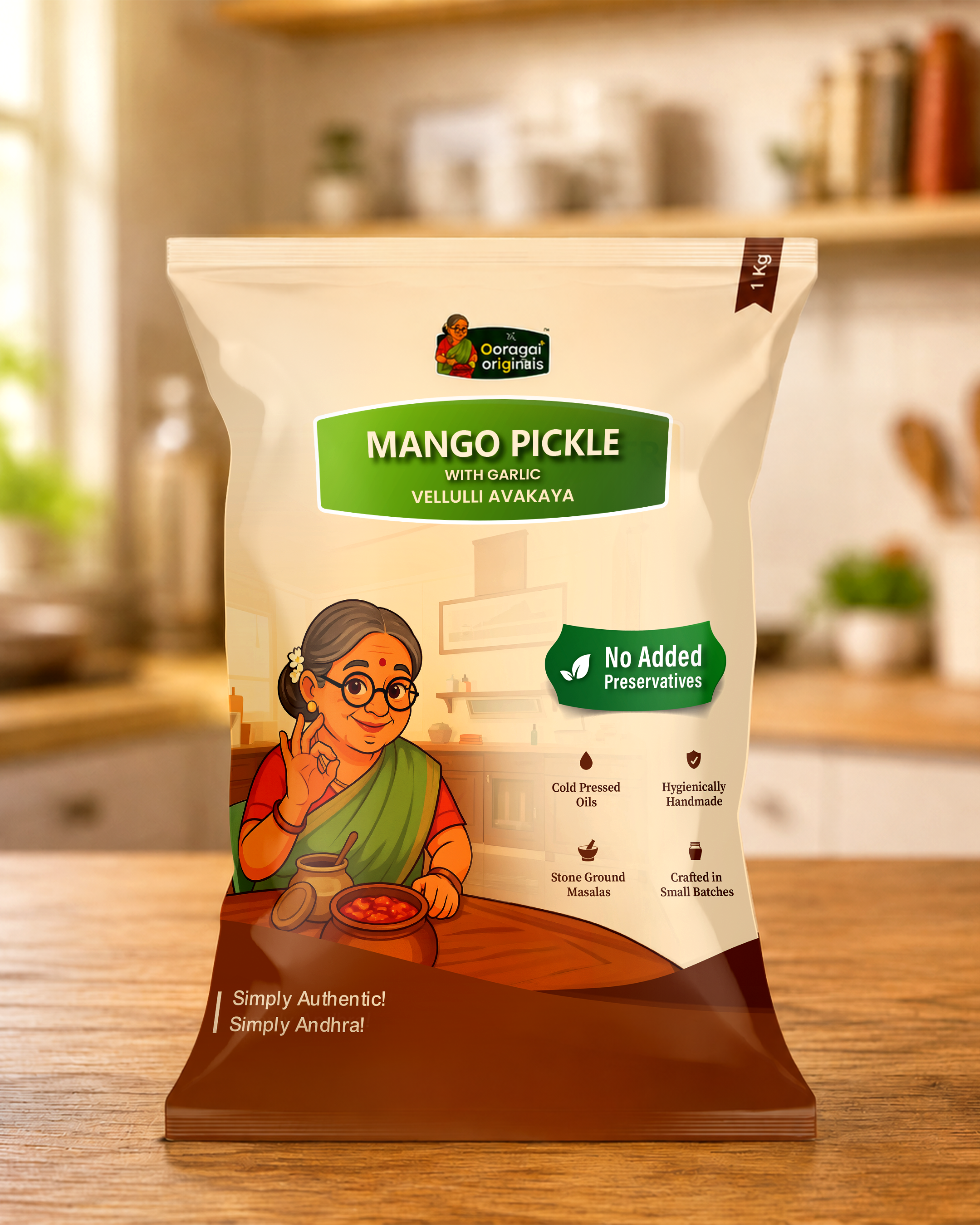 Mango with Garlic (Avakaya) Pickle - 1kg
